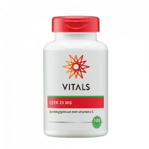 IJzer 25mg ijzerbisglycinaat met vitamine C van Vitals 100 capsules