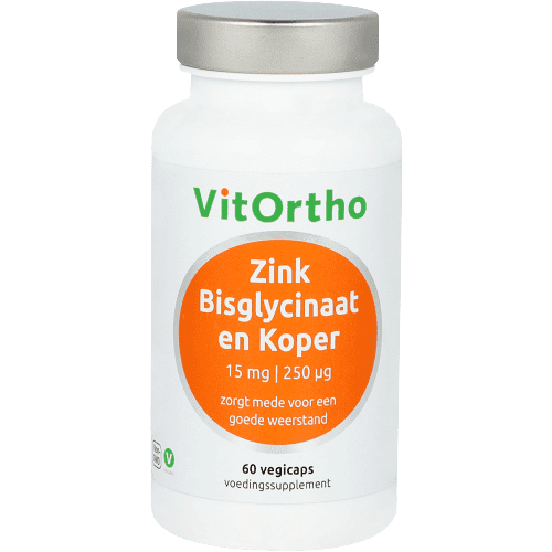 VitOrtho Zink Bisglycinaat en koper capsules