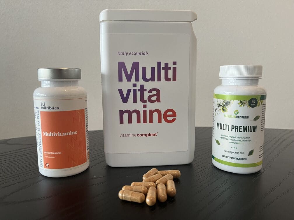 Daily Essentials van Vitaminecompleet, Multivitamine van Nutribites en Multi Premium van Natuurlijk Presteren in test van InfoFitness.nl