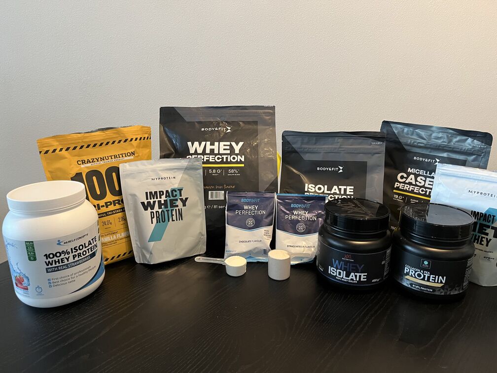 Eiwitshakes van Crazynutrition, Body&fit, Muscle Concepts, XXL Nutrition, Myprotein en Vital Supply in eiwitshake test door InfoFitness.nl