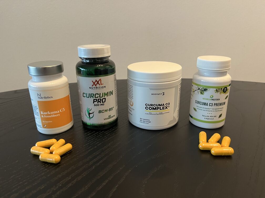 Kurkuma van Nutribites, XXL Nutrition, Body & Fit en Natuurlijk Presteren in Kurkuma test door InfoFitness.nl