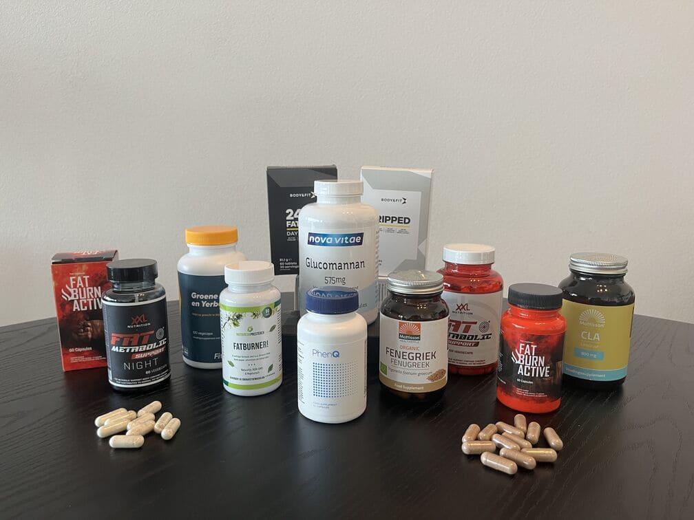 8Eetlustremmers test door InfoFitness.nl met PhenQ, Fatburner van Natuurlijk Presteren, Fittergy, Fat Burn active, 24hr Fatburn & Ripped van Body & Fit, Fat Metabolic Support & Night van XXL Nutrition en CLA en Fenegriek van Mattisson, Glucomannan van Novavitae